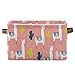 Cute Alpaca Llama Tropical Cactus Foldable Storage Basket, Large Collapsible Organizer Storage Bin Cube Toys Storage Boxes with Handles for Bathroom Kids Nursery Closet Storage, 2 Pack
