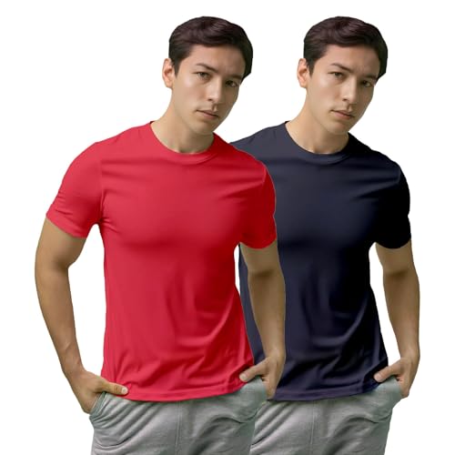 Image of Gym T Shirts for Men Workout | Sports Tshirt for Man | Running Mens T-Shirts | Polyester Men's T Shirt | Quick Dry fit Training Active Wear | Badminton Football Jersey Tshirts