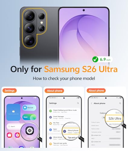 Image of FNTCASE for Samsung Galaxy S26-Ultra Case: [Fit for Magsafe] [Full Camera Protection] Translucent Matte Cases with [Screen Protector] Military Grade Shockproof Protective Phone Cover - Purple