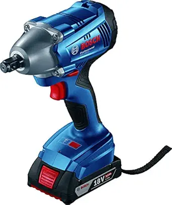 Bosch GDS 250 LI Cordless Impact Wrench, 250 Nm, (M10 M18), 1/2'' Tool Holder, 1.2 kg + 2 x battery GBA 18V 4.0Ah & Quick charger GAL 18V-40, 1 Year Warranty