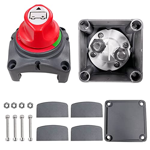 Boseago Interrupteur d'Isolateur de Batterie 275A 1250A, Coupe Circuit de Batterie 12V-48V, Déconnecter Commutateur d'Isolateur Batterie pour RV Yacht Bateau Camion Bus Voiture Moto(1-2-ON-OFF) Cover