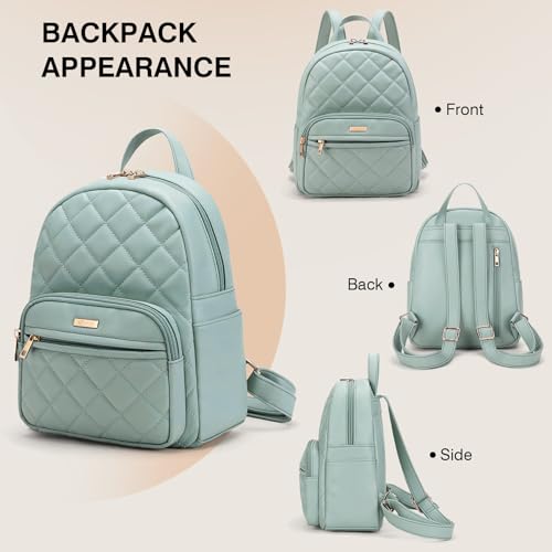 Image of Marvolia Mini Backpack Vegan Leather Small Backpack, Green | Fashion Backpack Purse, For Women, For Travel Work Shopping