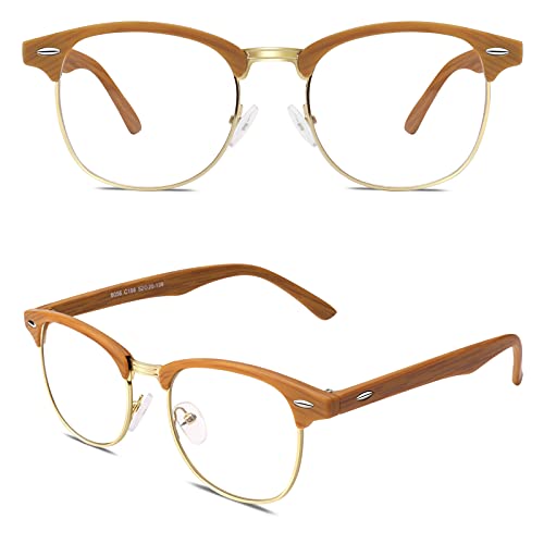 Image of Happy Store CN56 Vintage Inspired Classic Horn Rimmed Nerd UV400 Clear Lens Glasses