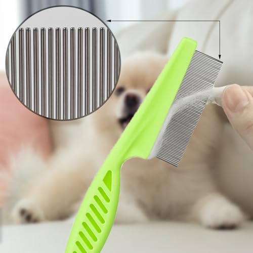 ZELHYEUU 4 Stück Läusekamm, Metall Zähne Läusekamm, Flohkamm zum Entfernen Flöhe, Floh Tränenfleckentferner Kamm, Läuse Kamm, für Pflegen und Entfernen von Schuppen Oder LäusenLäuse