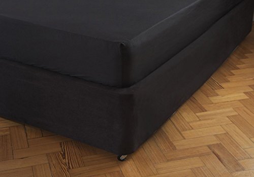 Belledorm DE LUJO Ante Artificial Diván Base Envolvente Cenefa (doble, Negro)