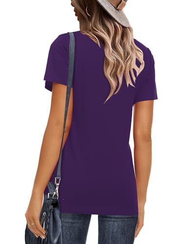 Elesomo Womens Tshirts Short/Long Sleeve T Shirts Casual Crew Neck Tee Basic Tops3