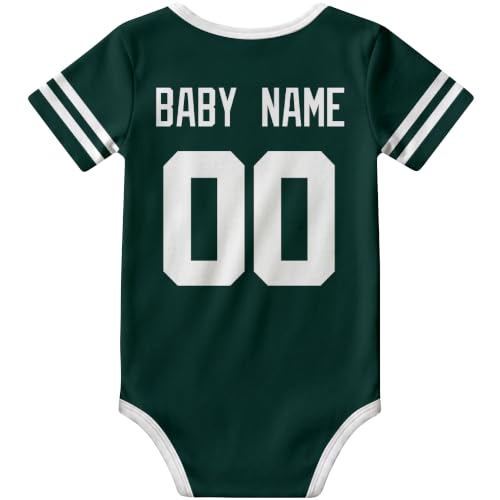 Image of KREDE Baby Clothes Custom Name Bodysuit for Baby Boy Gifts | Short Sleeves Bodysuit with Custom Number Name