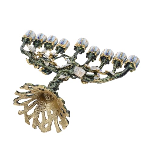 Ménorah 9 branches vintage pour décoration de table religieuse de Hanoukka