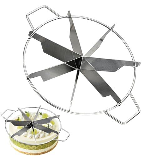 フルケーキカッター|チーズ、ケーキ、ピザ用のステンレススチールポーション| 6、7、8個のハンドル、丸い切断装置、ペストリーアクセサリーのハンドルを備えた非焼きパン屋