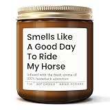 Horse Gifts for Women, Men - Horse Lover Gifts for Women, Gift for Riders, Equestrian - Funny Birthday, Horseback Riding Present for Friend, Daughter, Mom, Dad - Lavender Scented Candle