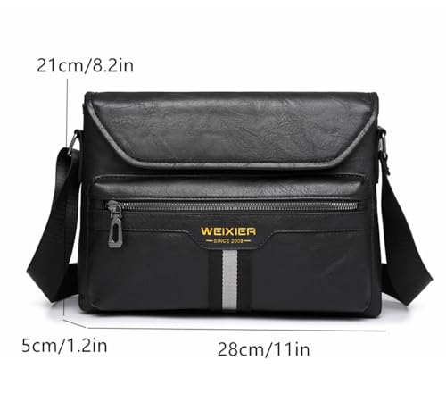 Zipper Buckle Leather Messenger Bag Crossbody Shoulder Bag Vintage Handle Bags4