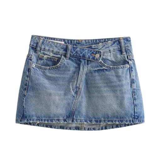 Women’S Mini Skirts Denim Style Casual Chic Classic Pocket Denim Skirt Suitable for Daily Wear