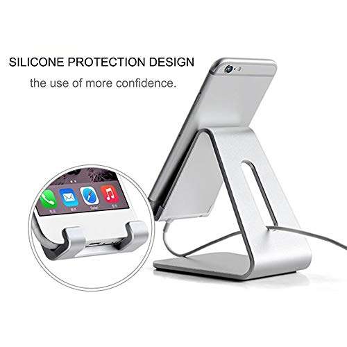 Suporte de telefone inteligente portátil de alumínio sólido para mesa Unitedheart prata para mesa de
