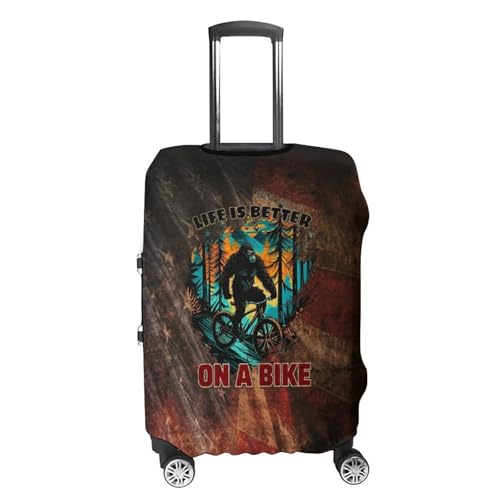 Vintage USA Flag Bigfoot Cycling Travel Suitcase Protector Luggage Cover Protective Washable Anti-scratch Baggage Cover4