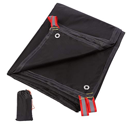 REDCAMP Ultralight Tent Footprint, PU 2000 Waterproof Camping Tent Tarp with Drawstring Carrying Bag for Ground Camping Hiking (106"x83" UL Black)