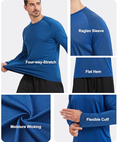 7 Pack Long Sleeve Shirts for Men UPF 50+ UV Sun Protection Quick Dry Moisture Wicking Workout Tee Shirts4