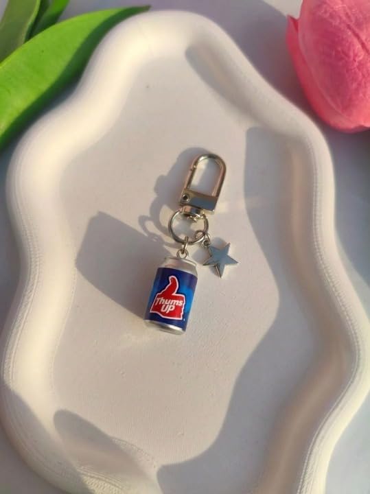 Quirky Miniature Soda Can Key Chain with Cute Star Charm, Lobster Clasp Keyring for Backpack, Purse & Automotive Keys, Lovely Couple Gift & Birthday Return Gift, Multicolour-image-10