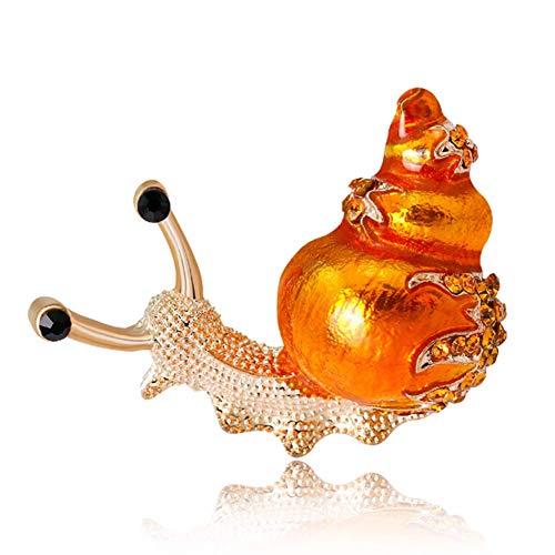 NOMSOCR Personality Snail Broochs Fashion Animal Themed Brooch Alloy Brooch Pin for Women Girl (Orange)
