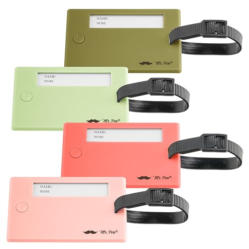 Mr. Pen Luggage Tags - 4 Pack Colorful Tags for Luggage and Suitcases