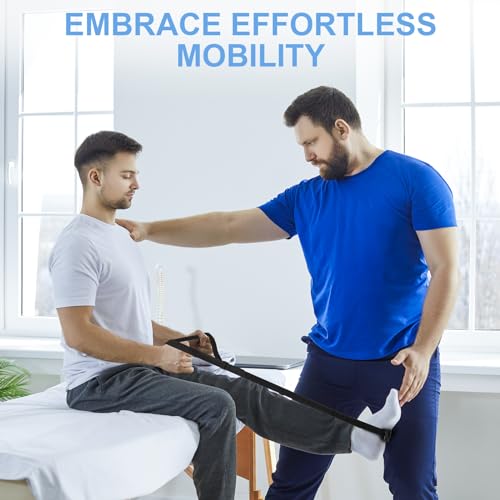 rigid leg lifter for after knee surgery extra long leg lifters for elderly adjustable leg lifter strap for after hip replacement limited mobility foot lifter aid for bed car wheelchair