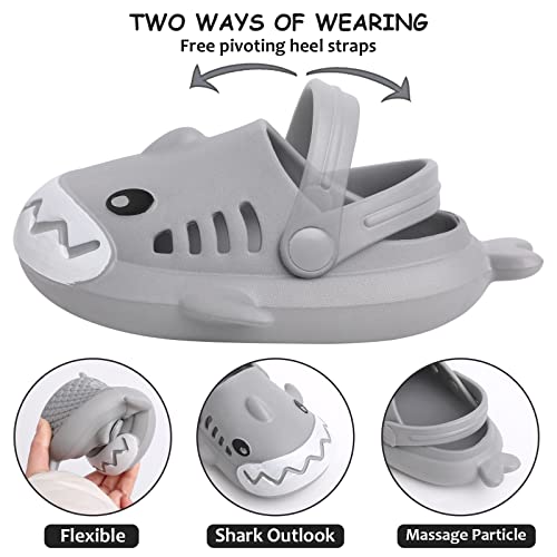 Kid's Garden Clogs Boys Girls Lightweight Open Toe Beach Pool Slides Sandals Little Baby Cute Cartoon Shark Shower Slipper Toddler Non-Slip Summer Slippers Water Shoes #TOP1
