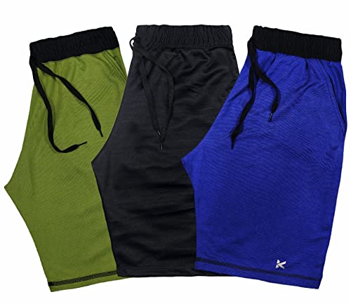 Kit3 Bermuda Masculina Shorts Moletom Academia Casual Atacado (Preto, Verde, Azul, P)