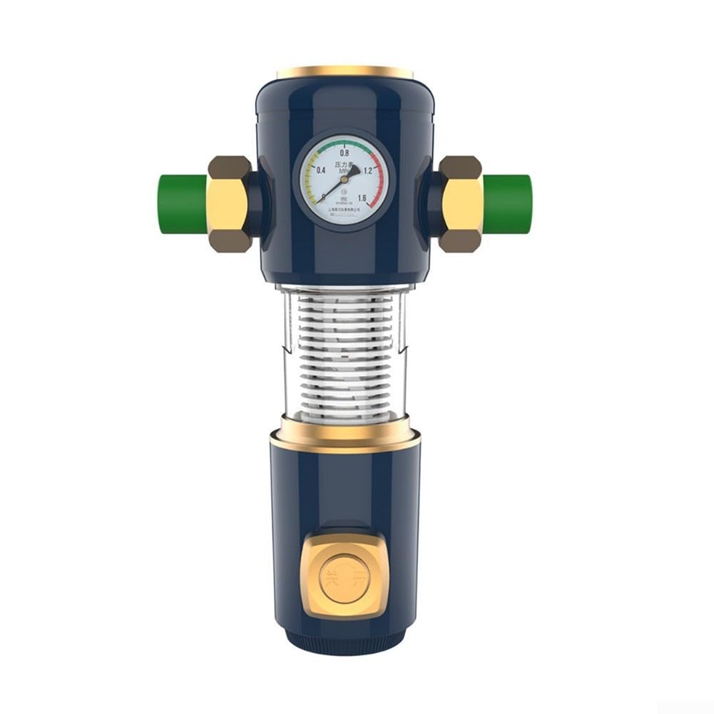 Filtro de retrolavado de agua con 304 tamiz de 40 finuras y rotación doble de 360° para instalaciones de agua domésticas para eliminar sedimentos y cal en blanco o negro (20/25PPR blanco)