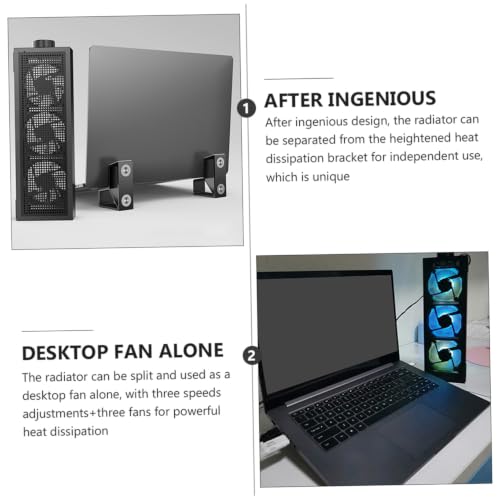 Base refrigerada para laptop con iluminación RGB, disipación de calor y diseño ergonómico elevado para juegos y trabajo, construcción duradera para mayor comodidad miniatura 7