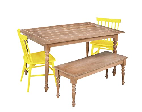 Image of APRODZ Mango Wood Dining Chairs Only | Wooden Set of 2 Dinning Chair for Kitchen & Dining Room Chair for Cafeteria Living Room Home, Bedroom, Cafe and Hotels (Yellow)