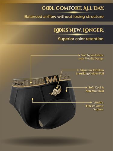 Image of Macroman M-Series MW Signature Collection By Rohit Bal Premium Supima, Modal, Spandex Mens Briefs