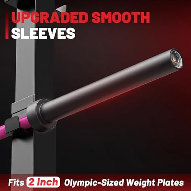 PAPABABE Cerakote Olympic Barbell, 1200LB/1500LB Capacity Weight Bar, 35LB 6.5ft / 45LB 7ft Olympic Bar, Squat Bar with 2 Inch Sleeves for Bench Press, Deadlift and Home Gym