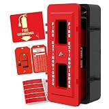 Large Weatherproof Fire Extinguisher Cabinet | Heavy-Duty PVC Plastic Box for 10lb-20lb Extinguishers | Rust-Proof Outdoor Storage with 3D Sign & Tags | Extra Deep Design (32.3" H x 11.4" W x 10.2" D)
