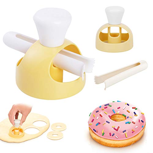 2 Pack Mini Donut Mould Maker 3 inch Donut Hole Cutter Donut Cutter with Removable Center DIY Biscuit Cake Doughnut Cutters Mold Kitchen Baking Tool