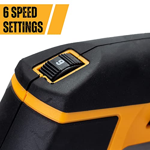 JCB 240V Corded Jigsaw, 4 Pendulum Settings & Tool Free Blade Change, Variable Speed & Built in Dust Blower, Cutting Capacity of 100mm for Wood and 10mm for Metal, 800W, 3 Year Warranty 6 JCB 240V Corded Jigsaw, 4 Pendulum Settings & Tool Free Blade Change, Variable Speed & Built in Dust Blower, Cutting Capacity of 100mm for Wood and 10mm for Metal, 800W, 3 Year Warranty - Image 6