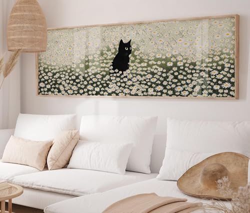 Affiche chat noir océan de fleurs cadeau idéal pour amoureux des chats - 3