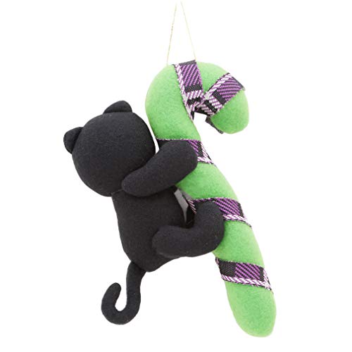 L_shop Creative Cute Plush Doll Halloween Hanging Home Decoration Prop Yard Party Decal Gift for Kids for Home Bars Supermarket Decorations,Cloth,Black black cat