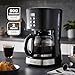 GEEPAS 1.5L Filter Coffee Machine | 900W Programmable Drip Coffee Maker for Instant Coffee Espresso Macchiato | 40min Keep Warm & Anti-Drip Function, Timer | Reusable Filter Fast Brewing Tea & Coffee