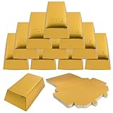 Ziyonix 24 Pièces Boîtes à Bonbons en Forme de Lingot, Faux Lingots Lingot d'or Boîte Cadeau Faux Lingot d'or Boîtes de Fête Faveur Boite à Dragées Dorés pour Chasse au Trésor et Thèmes Pirate