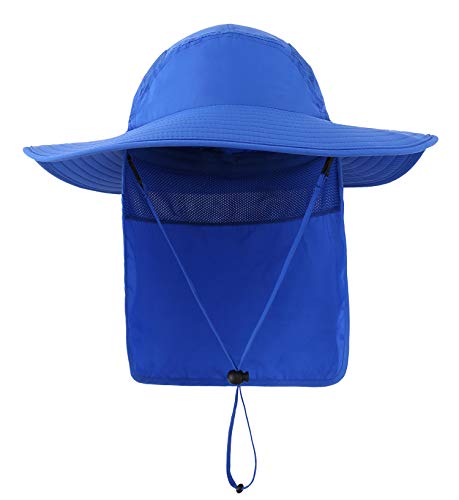 Image of Home Prefer UPF 50+ Mens Wide Brim Fishing Hat with Neck Flap Sun Hat for Men Women Sun Protection Cap