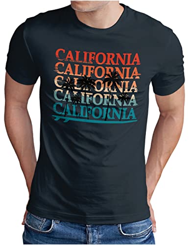 T-shirt California OM3 pour homme style surf beach vintage du S au 5XL
