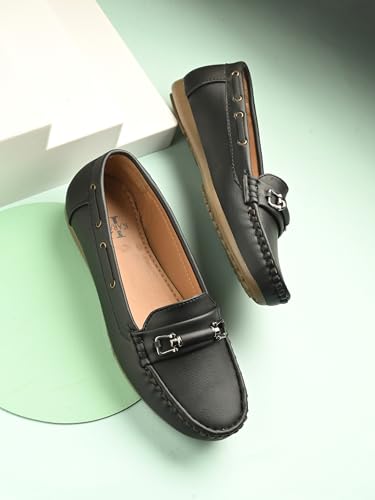 Image of Karaddi Women's Loafers | Cushioned Footbed | Stylish Fashion Moccasins | Comfortable Slip On Formal Loafer for Women | Flexible Style Casual Shoes | Formal Office Wear Shoe