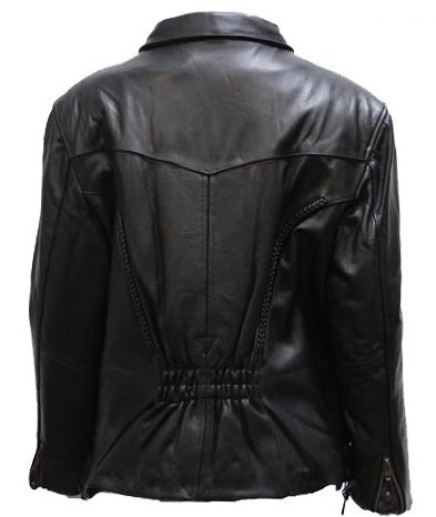 Billys Biker Gear Womens Leather Motorcycle Jacket, Z/O Lining and Braid (Size 4XL, 4X-Large)