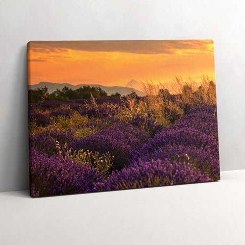 Peinture sur toile art mural lavande de Provence pour creer une ambiance zen dans votre chambre