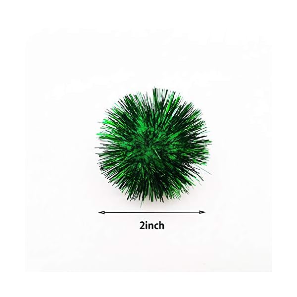 20 pcs assorted color flash ball cat's favorite toy ball tinsel pom poms flash. - image 3