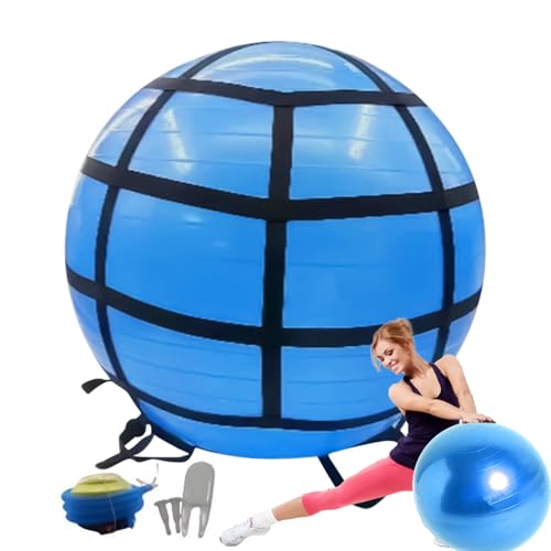 Xinhuju Pelota de gimnasia | Pelota de fitness con bomba – Equipo portátil de gimnasio en casa para entrenamiento de núcleo, estabilidad, equilibrio, fitness y preparación para el parto