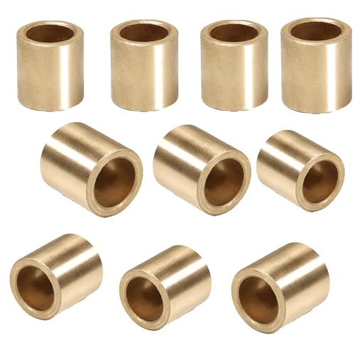 Swagwert 6*10*10 Sleeve Bearings 1/4 Inch Bore 10 Pcs Brass Self-Lubricating Sintered Bronze Bushings 6Mm Bore 10Mm Od 10Mm Length cover
