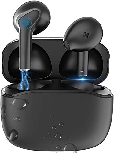 Wireless Earbuds Bluetooth 5.0 Headphones with 24Hrs Charging Case,IPX5 Waterproof Earbuds Built-in Mic Single/Twin Mode,3D Stereo Earphones,Suitable for Airpods/iOS/Android?Black?