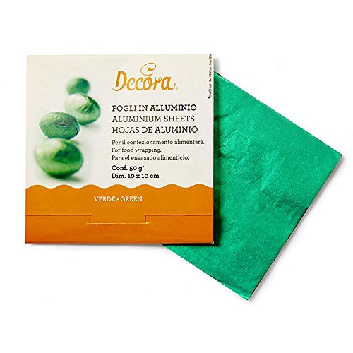 Decora 150 Aluminum CM10X10 Green 50 GR. Aluminium Sheets, 11 x 11 x 2 cm