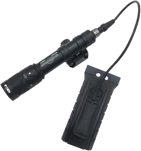 Remote Pressure Switch and Fore Grip Mount, Pocket Panel Mount Kit Set for Tactical Flashlight Scout Light Weapon Lights/DBAL PEQ 15, Compatible with 20mm Picatinny Rail/Airsoft Accessories (Black)