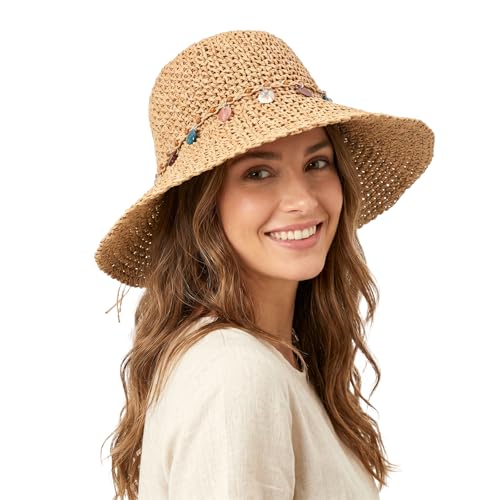 Sombrero de playa para mujer khaki